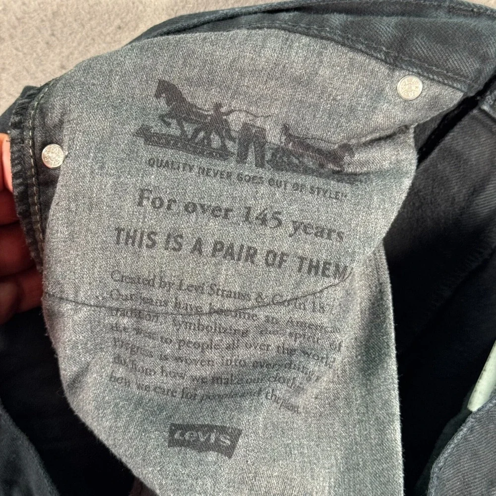 Levis 502 Jeans Mens 32x32‎ Black Tapered Leg Limited Rare Comfort Denim Stretch